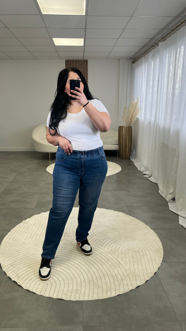 Jean mom bleu