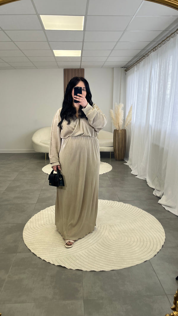 Robe plissée champagne (création)