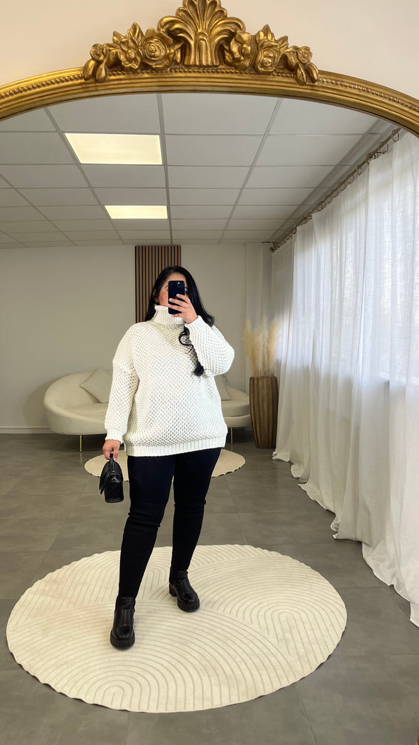 Pull en maille blanc