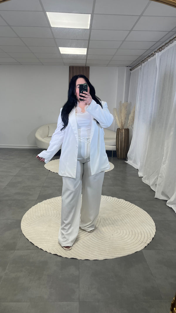 Ensemble tailleur idéal printemps été blanc