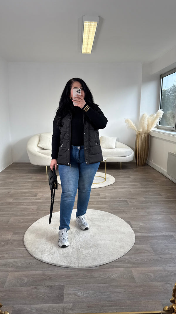 Veste sans manche matelassé noir