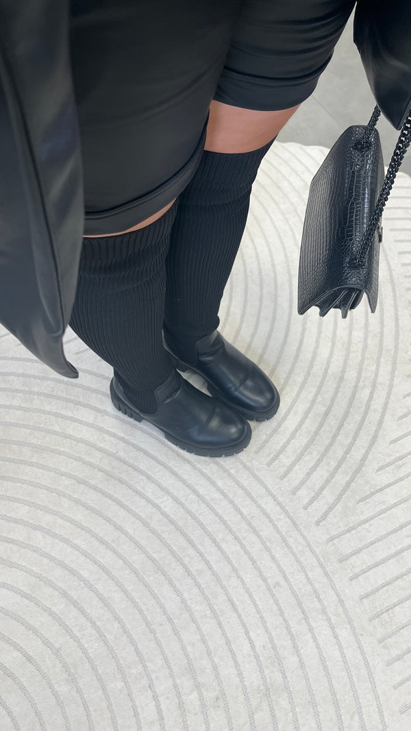 Bottes cuissardes bi matière Chaussettes