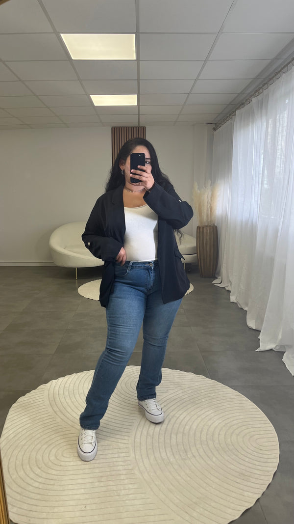 Jeans bleu droit