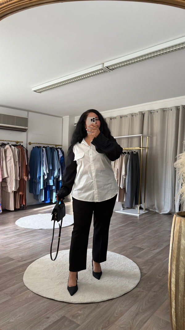 Chemise en coton avec manches a rayure