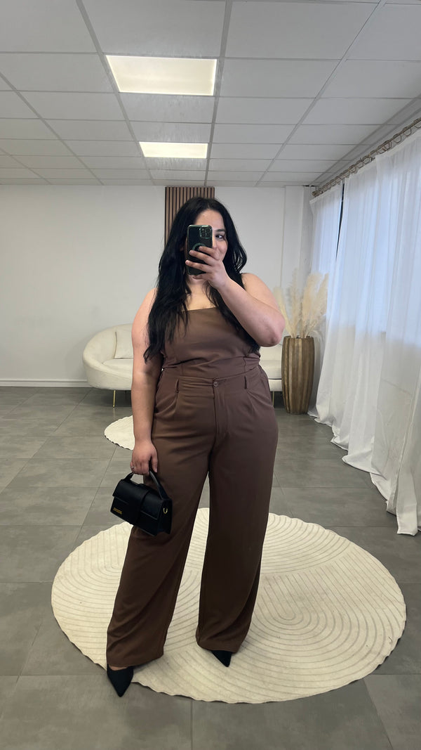 Ensemble pantalon & debardeur marron