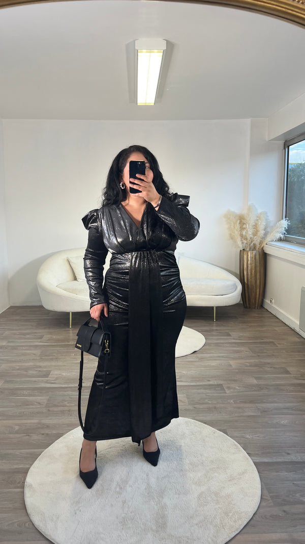 Robe longue en velours