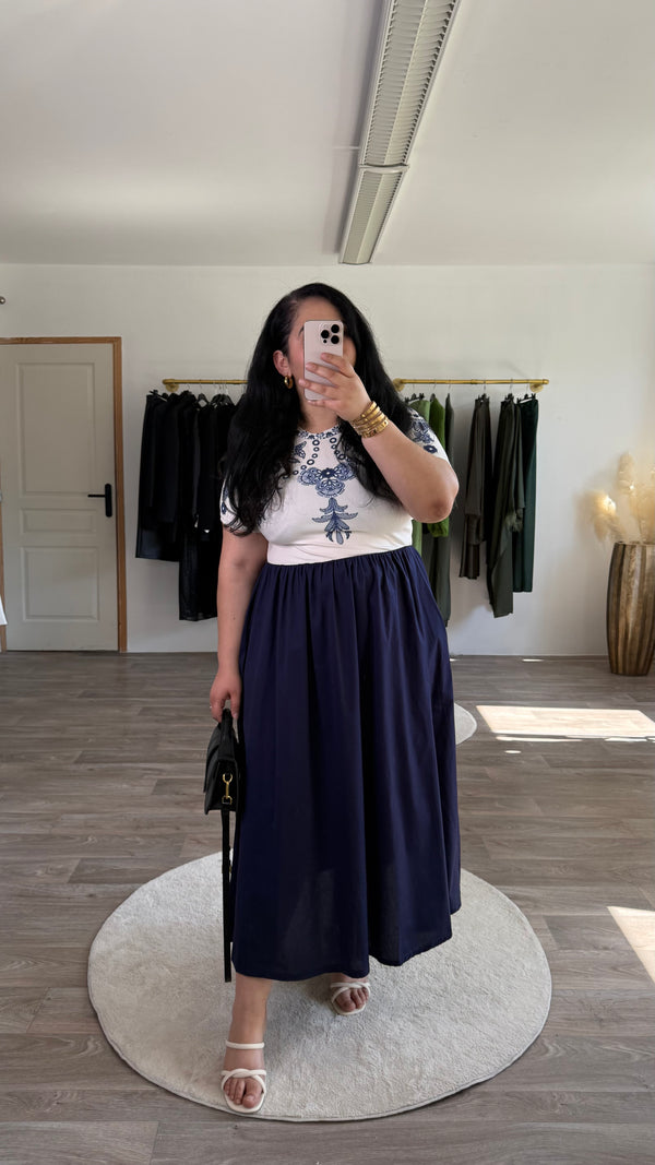 Robe en coton bleu