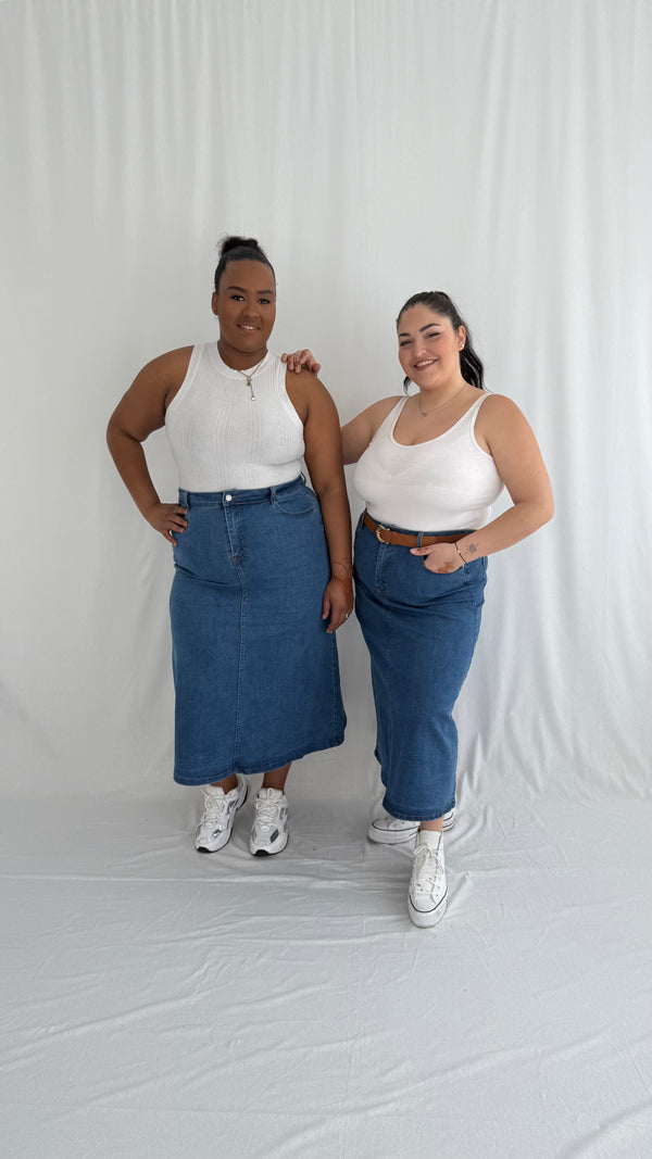 Jupe en jean bleu stretch