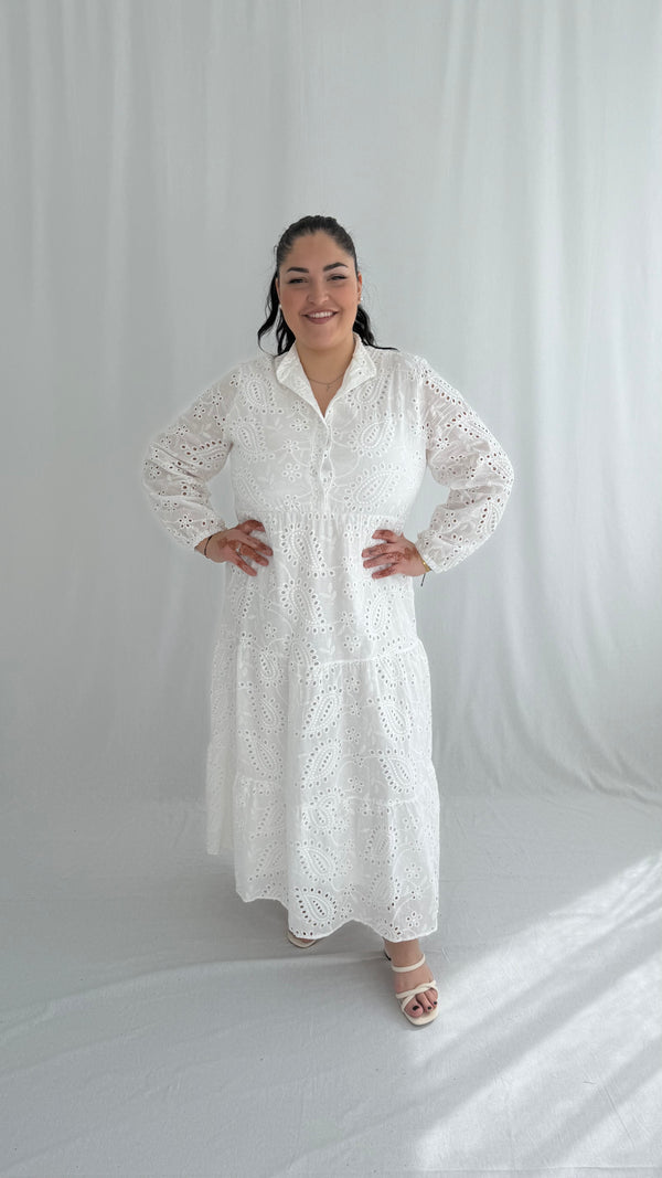 Robe broderie anglaise en coton