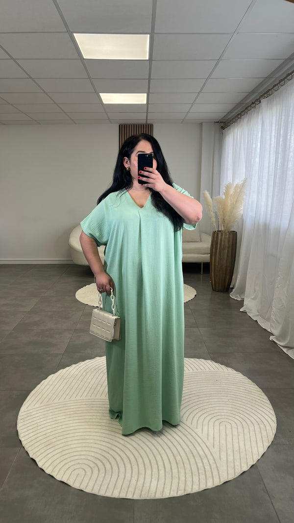 Robe Sophia menthe (choisir la longueur de la robe)