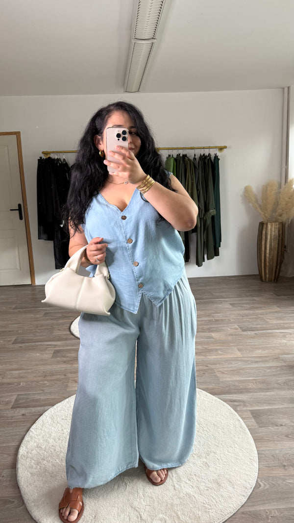 Ensemble pantalon en jean bleu(léger)