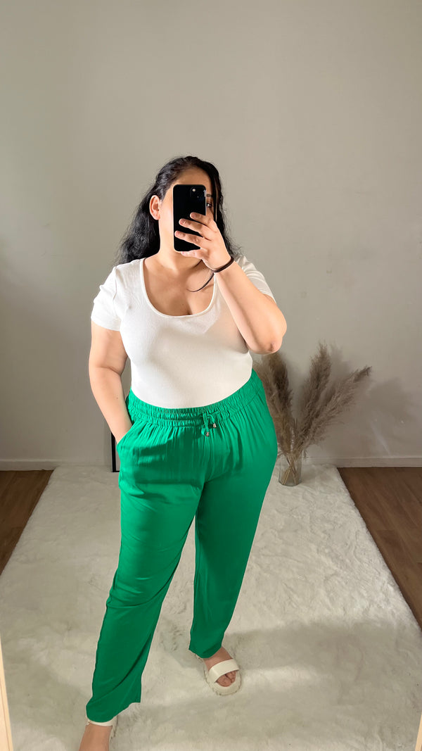 Pantalon fluide léger vert