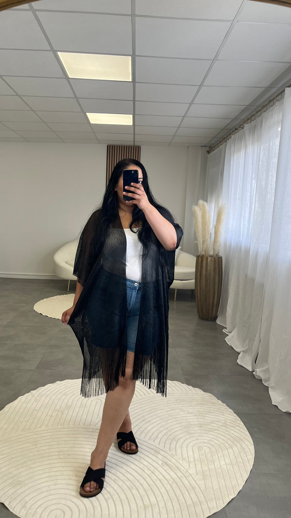Kimono Paréo noir à paillettes
