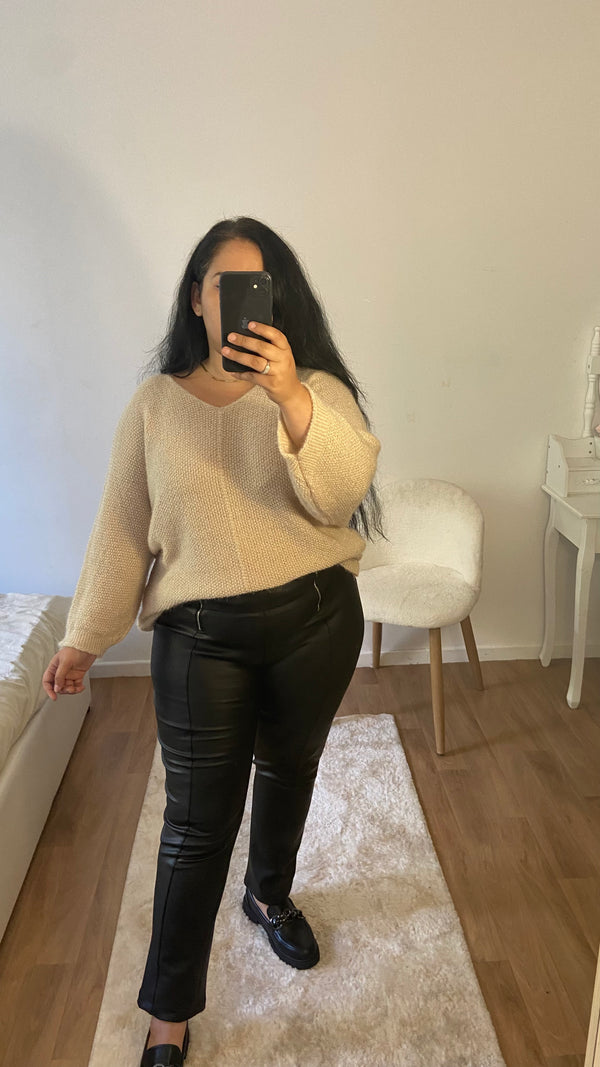 Pantalon similicuir noir