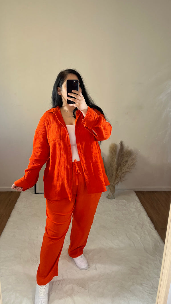 Pantalon en Gaze de coton orange
