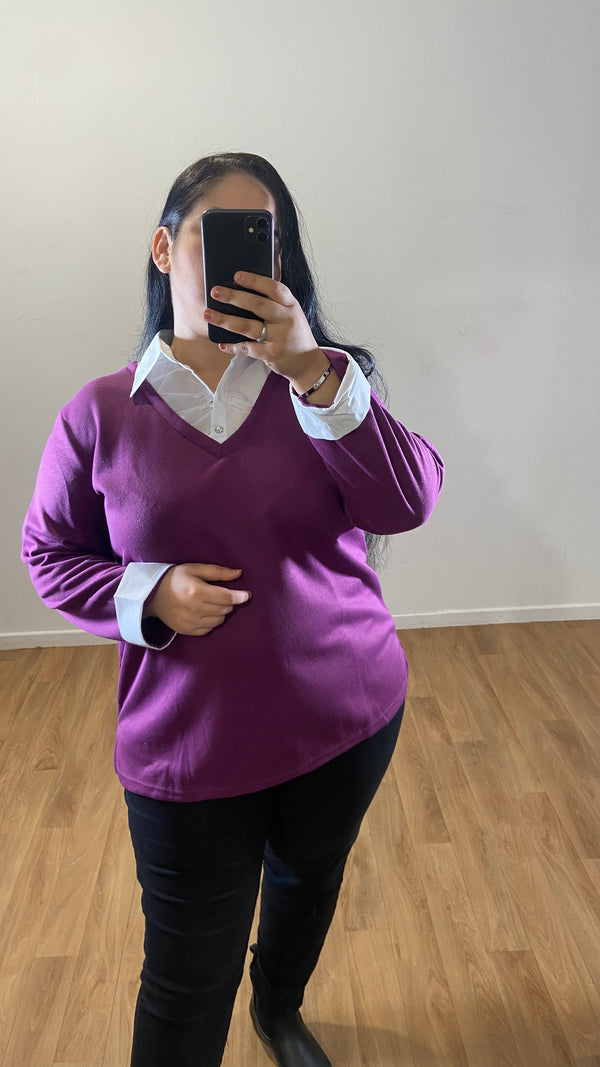 Pull 2 en 1 violet