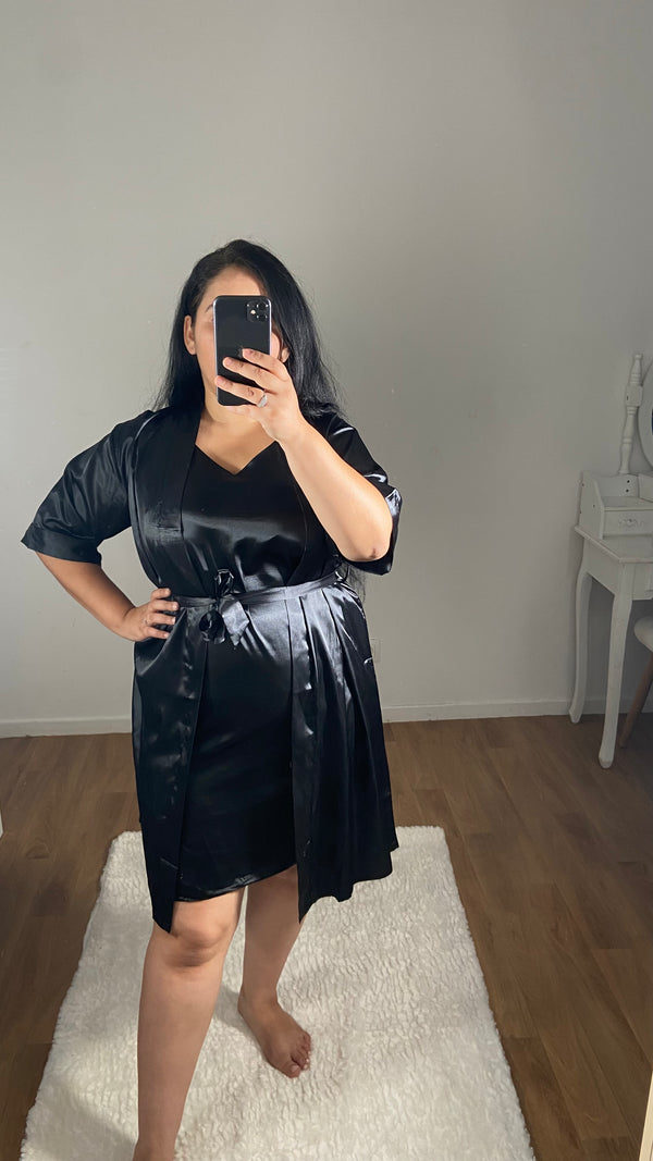 Nuisette et peignoir Noir