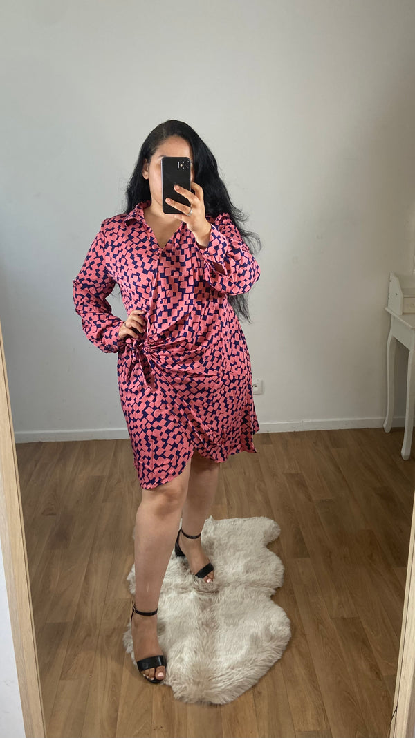 Robe portefeuille rose