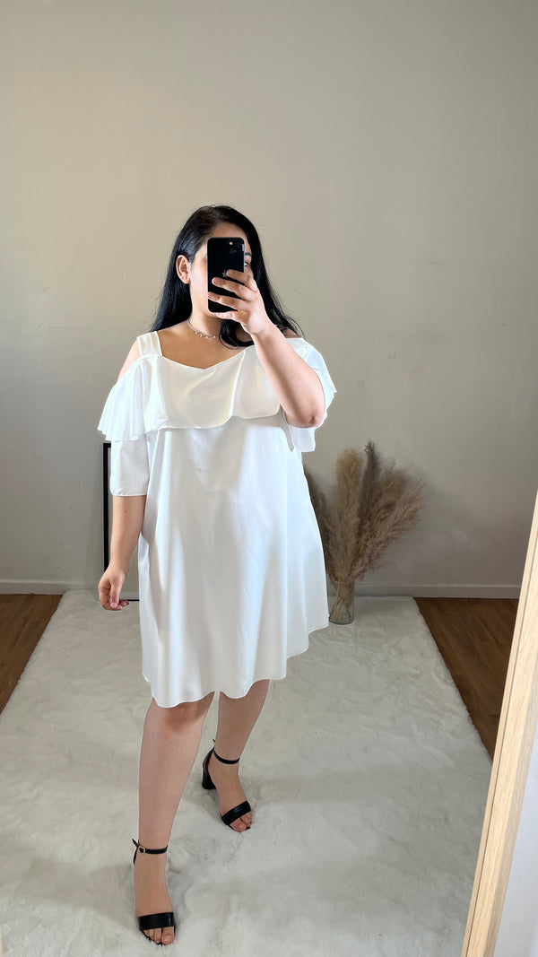 Robe Estelle satiné blanche